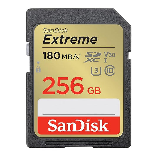 SanDisk Extreme SD UHS I Card for 4K Video for DSLR and Mirrorless Cameras 180MB/s Read & 130MB/s Write