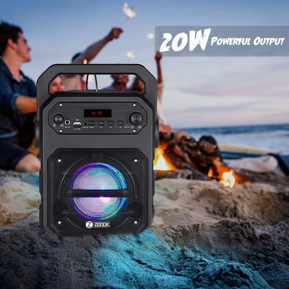 Zoook Rocker Thunder Bluetooth Party Speaker 20 watts with Karaoke Mic/TF/FM/Lights/USB/Party Speaker/ TWS/ echo control/ Bluetooth speaker/Portable speaker/Outdoor (Black)