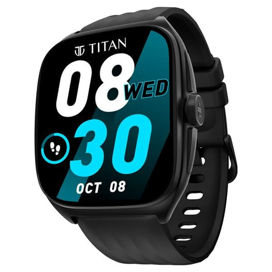 Titan Evolution Smartwatch Comes with 1.85‚Äù AMOLED Display with 390 * 450 Pixel Resolution|SingleSync BT Calling|AI Voice Assistant|100+ Sports Modes and Watchfaces|Upto 7 Day Battery|IP68