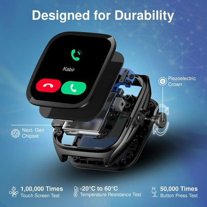 Titan Evolution Smartwatch Comes with 1.85‚Äù AMOLED Display with 390 * 450 Pixel Resolution|SingleSync BT Calling|AI Voice Assistant|100+ Sports Modes and Watchfaces|Upto 7 Day Battery|IP68