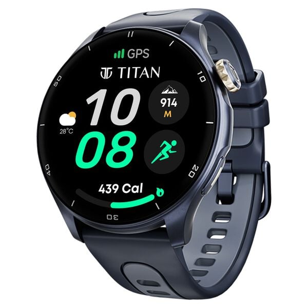 Titan Celestor 1.43" AMOLED Smart Watch with Built-in GPS, Advanced Health Intelligence, AI Voice Assistant, Aluminium Case, 100+ Sports Modes, Water Resistance ‚Äì Smartwatch for Men & Women
