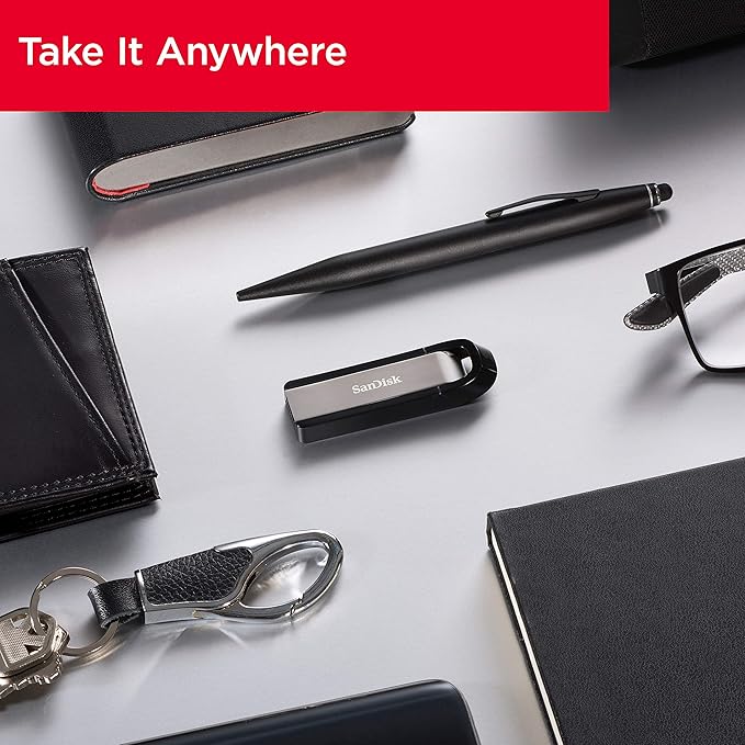 SanDisk Extreme USB 3.2, Flash Drive, Upto 400MB/s R & 240MB/s W
