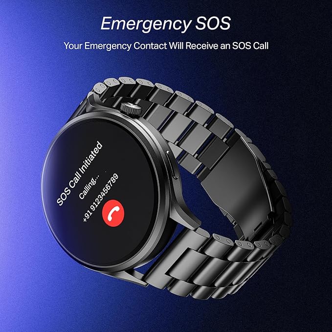 Boat Lunar Discovery Pro, 1.39" HD Display, Metal Body, QR Tray, Emergency SOS, Functional Crown, Multiple Sports Modes, HR,SpO2 & Sleep Tracking, Smart Watches for Men & Women
