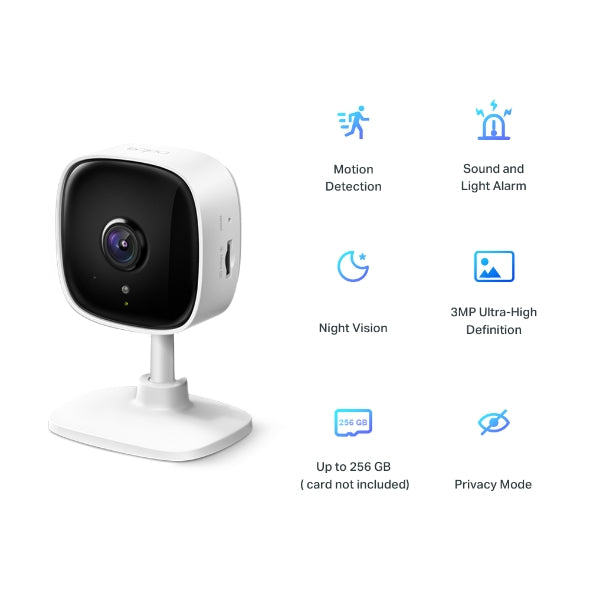 Tapo 3MP (2304, 1296P) Ultra-High-Definition Video Smart Wi-Fi Security Camera | Alexa Enabled | 2-Way Audio| Night Vision| Motion Detection | Indoor CCTV C110