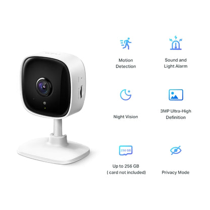 Tapo 3MP (2304, 1296P) Ultra-High-Definition Video Smart Wi-Fi Security Camera | Alexa Enabled | 2-Way Audio| Night Vision| Motion Detection | Indoor CCTV C110