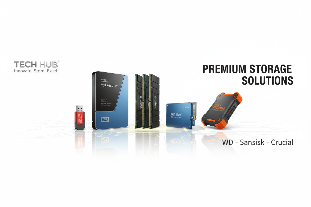 ELECTRONICS BRAND IMAGE SANDISK ,WD, CRUCIAL 
