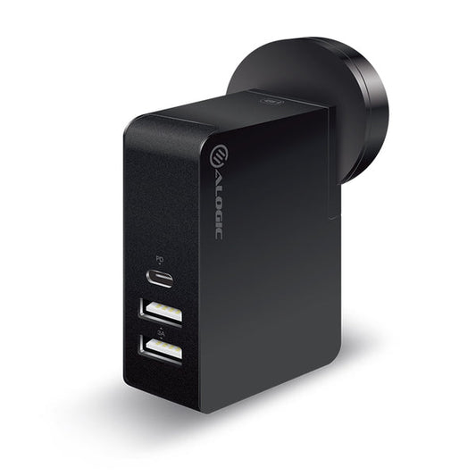 USB-C Laptop/Macbook Wall Charger 45W with Power Delivery & USB-A Charging Ports Ð Travel Edition with AU, EU, UK, US Plugs