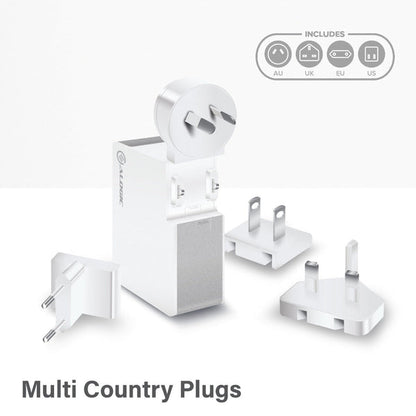 60W USB-C Laptop/Macbook Wall Charger with USB-C Charging Cable _ Travel Edition with AU, EU, UK, US Plugs and 2m Cable