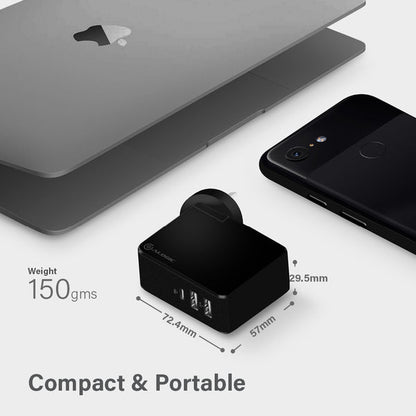 USB-C Laptop/Macbook Wall Charger 45W with Power Delivery & USB-A Charging Ports Ð Travel Edition with AU, EU, UK, US Plugs