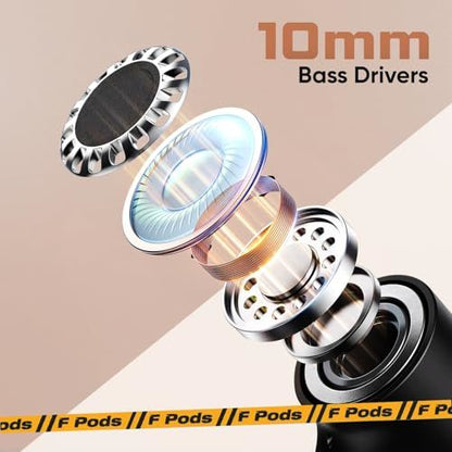 Fastrack Fpods FZ500 Pro |BT V5.4 |ANC Up to 30db|50 Hrs Play Time |Quad mic ENC | Low Latency Gaming Mode - 40ms|10mm Bass Drivers|3C NitroFast Charge -200 Mins in 10 Mins |IPX4 Rating