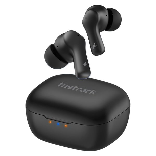 Fastrack Fpods FZ100|BT5.3 TWS Earbuds, Mega 50Hrs Playtime, Extra Deep Bass, Quad Mic ENC for Crystal Clear Calls, Ultra Low Latency Gaming Mode Upto 40ms, 3C NitroFast Charge - 200 Mins in 10 Mins