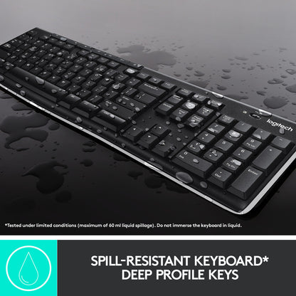 Logitech MK275 Mouse & Keyboard Combo, Spill-resistant Design Wireless Laptop Keyboard