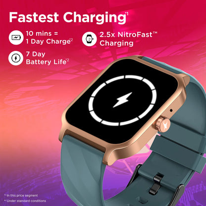 Fastrack Revoltt FS1 3.50 cm, BT Calling, Fast Charge, 100+ Sports Mode, IP68, Calculator, Fashion Smartwatch