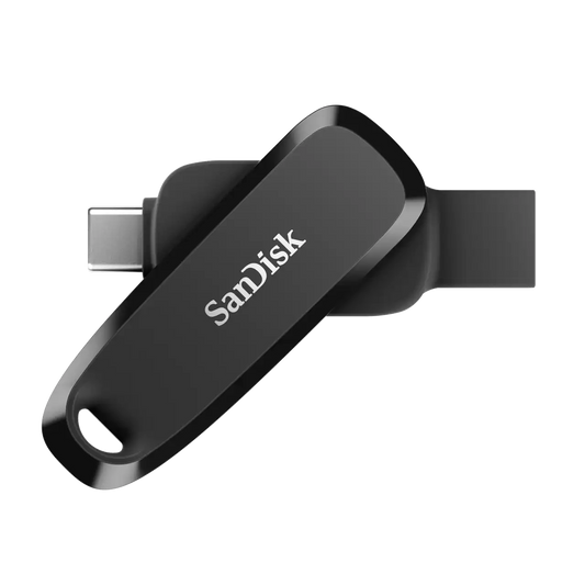SanDisk OTG Drive Compatible with Laptop, Desktop Computer, Mobile USB 3.2 Plastic Case (Black, Type A to Type C)