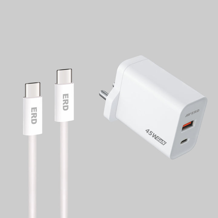 ERD TC-145 GaN CHARGER USB-C TO C, PD WHT 45W