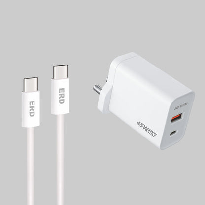 ERD TC-145 GaN CHARGER USB-C TO C, PD WHT 45W