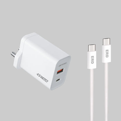 ERD TC-145 GaN CHARGER USB-C TO C, PD WHT 45W