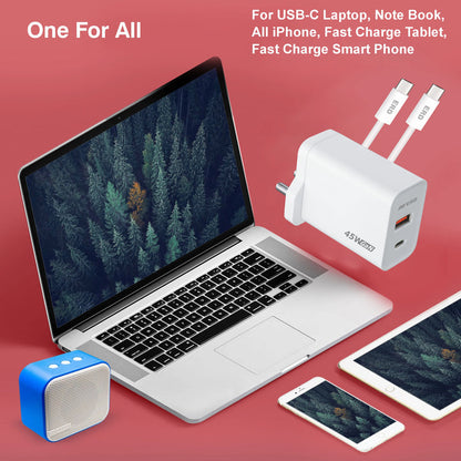 ERD TC-145 GaN CHARGER USB-C TO C, PD WHT 45W