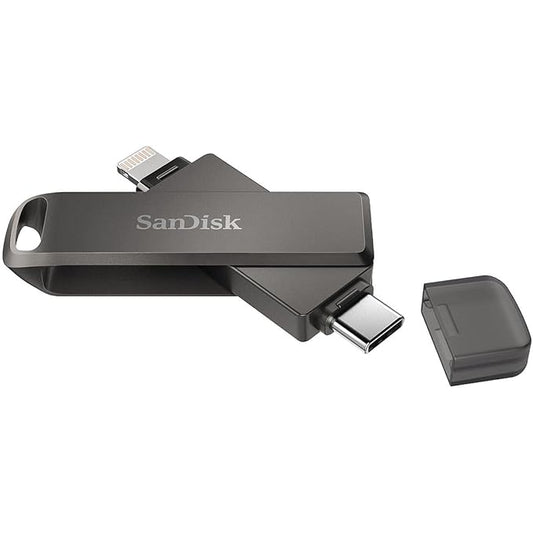 SanDisk 64 GB iXpand USB 3.0 Flash Drive Luxe for iPhone, iPad Pro, MAC Devices, Type-C Android Phone & Other Devices (SDIX70N-064G-GN6NN)