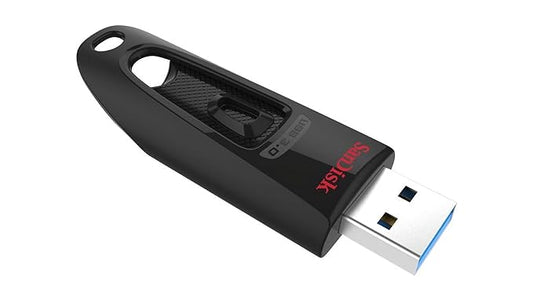 SanDisk Ultra USB 3.0 Flash Drive, CZ48 USB3.0, Black, stylish sleek design, 5Y